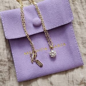 Melinda Maria Gold Round Pendant Necklace